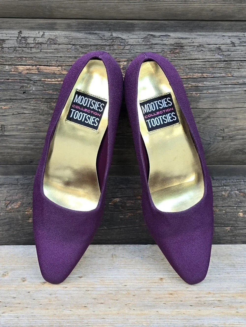 Mootsies Tootsies Siren 90s Office Siren Plum Purple Kitten Heel Pumps 6.5M